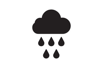 rain icon silhouette vector with white background