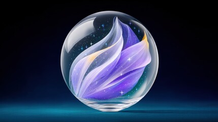 Wall Mural - purple glowing abstract design inside crystal ball