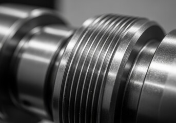 Poster - precision engineered metal components - close-up of intricately machined metal parts, showcasing pre