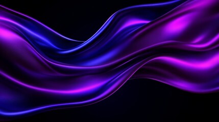 Fototapete - Abstract Design Featuring Elegant Waves and Luminous Satin Fabric with Vibrant Gradient Overflows