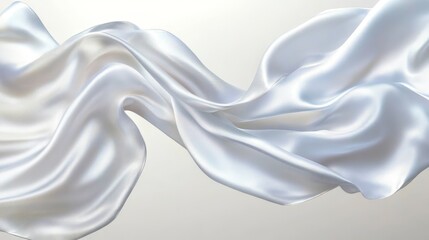 Poster - Elegant White Silk And Satin Textures Flowing Smoothly, Creating A Timeless Fashion Statement.