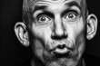 © tossi66 - Expressive Black and White Portrait of Man with Funny Face
