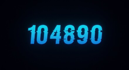 Abstract 3D Number Glitch Art with Digital Pixel Texture Background