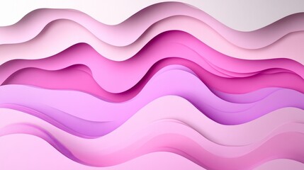 Fototapete - Pastel Layered Waves Backdrop with Soft Pink and Lavender Shades, Perfect for Stylish Backgrounds
