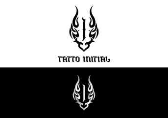 Poster - Tattoo Designs for Clothing Brands or Merchandise with Letter I