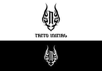 Poster - Tattoo Designs for Clothing Brands or Merchandise with Letter N
