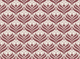 Wall Mural - abstract seamless pattern with art deco floral element. geometric vector background.
