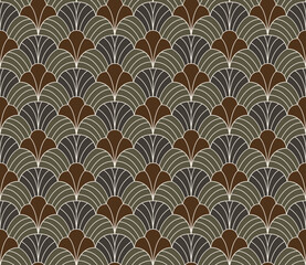 Wall Mural - abstract seamless pattern with art deco floral element. geometric vector background.