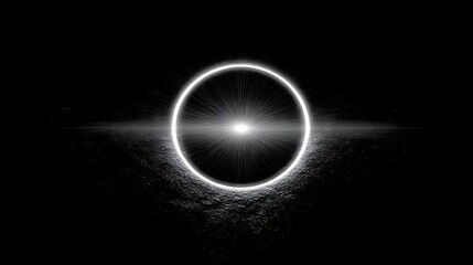 Wall Mural - The halo is a reflection of the darkness on the black background .