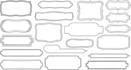 Leinwandbilder - Collection of elegant ornamental frames and label designs in clean minimalist black and white style