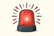 © IsarStudio - Flashing red alert light vector illustration. Emergency siren or beacon symbol. Concept for warning, danger, police alarm, or urgent notification. Security flasher icon.