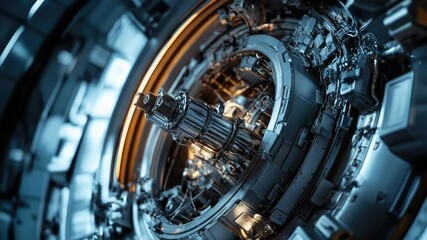 Poster - A close-up shot of a metal structure featuring a clock face.