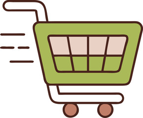 Poster - Minimalist black shopping cart icon isolated on transparent background