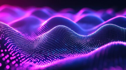 Poster - Neon wave patterns form a dynamic and futuristic abstract background wallpaper AI generated image