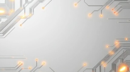 Poster - White background of neon circuit, leaving space for mockup usage, wallpaper AI generated image