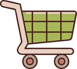Poster - Minimalist  shopping cart icon isolated on transparent background