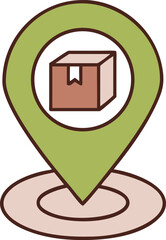 Poster - Black delivery location marker icon isolated on transparent background