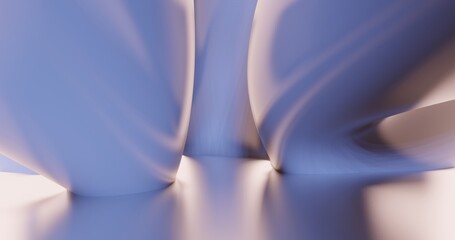 Poster - Abstract architecture background interior with curved design 3d render