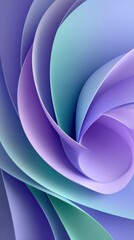 Poster - Abstract pastel paper curves background in shades of purple, lavender, and teal Concept of modern design, smooth texture, and elegant flow for creative projects