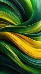 Poster - Abstract flowing green and yellow lines background Concept of nature, energy, and vibrant movement in a dynamic, colorful, and organic design