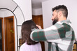 © Antonio Recena - Father combing his daughter's hair at home to get ready for school