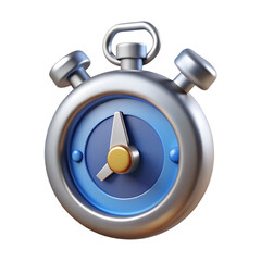 Poster - 3d render of stopwatch icon isolated on transparent background