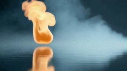 Aufkleber - Flames Dance in the Ether: A mesmerizing display of a fiery flame, its dance of orange and yellow set against an ethereal blue backdrop, symbolizes energy and transformation. 