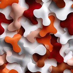 Poster - This pattern showcases organic shapes in vibrant autumn colors, perfect for adding a seasonal touch to textiles or wallpaper SEAMLESS PATTERN