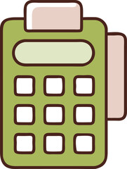 Poster - Modern calculator icon clean line style isolated on transparent background