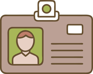 Poster - Employee id card icon clean vector line style isolated on transparent background