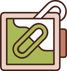 Poster - Modern clean line paperclip icon isolated on transparent background
