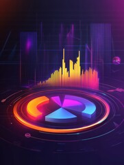 Poster - Colorful graphic chart with data visualization for Business reporting analysis concept.