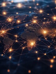 Poster - Global Network Connections Map. (1)