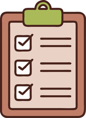 Poster - Checklist clipboard icon clean vector line style isolated on transparent background