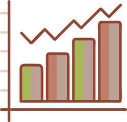 Poster - Modern bar chart icon clean line style isolated on transparent background