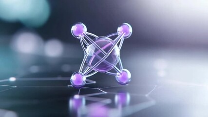 Poster - Molecular Structure: A detailed view of a molecular structure, with interconnected spheres, highlights the intricacies of scientific innovation. A symbol of scientific breakthroughs.
