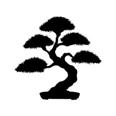 bonsai tree bonsai plant silhouette icon vector flat design on white background