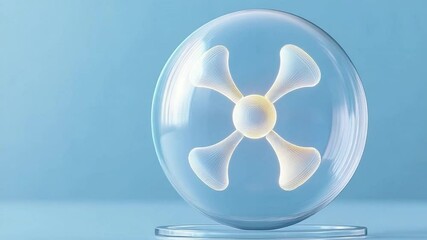Aufkleber - Innovative Airflow Concept: A futuristic depiction of an abstract fan, encased in a clear sphere. It elegantly showcases the seamless blend of science and art.