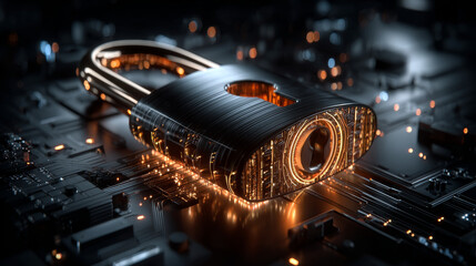Poster - Concepts of cybersecurity, data protection, access to private information on the Internet online	
