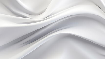 Fototapete - A smooth, shimmering abstract background with soft white and gray wavy lines creating an elegant flow.