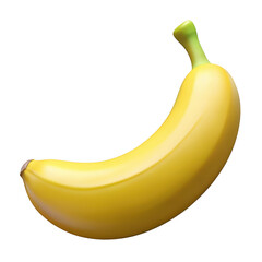 Leinwandbilder - 3d realistic yellow banana isolated on transparent background