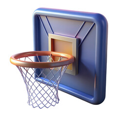 Poster - 3d realistic basketball hoop render isolated on transparent background