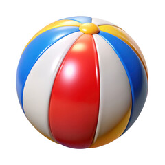 Poster - 3d realistic beach ball render isolated on transparent background