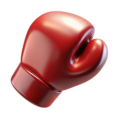 Poster - 3d realistic red boxing glove isolated on transparent background