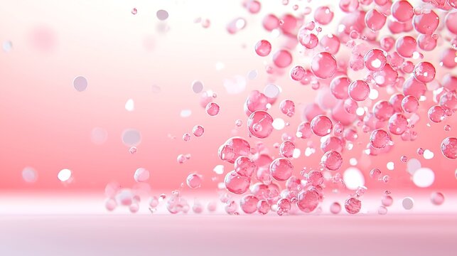 Floating Pink Bubbles Abstract Background