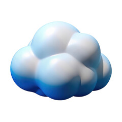 Leinwandbilder - 3d realistic cartoon cloud render isolated on transparent background