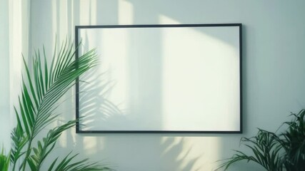 Aufkleber - A decorative frame hangs on the wall next to a small potted plant, perfect for adding a touch of greenery and artistry to any room