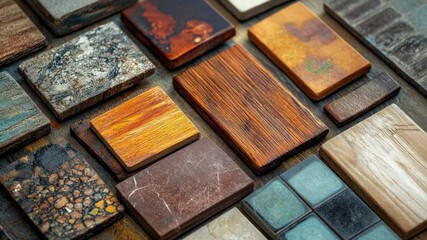 Poster - A collection of colorful tiles arranged on a flat surface