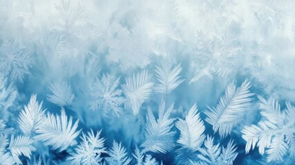Poster - Frozen glass with intricate frost patterns