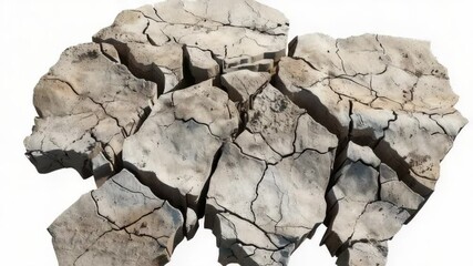 Poster - A detailed view of a rocky fragment on a white background